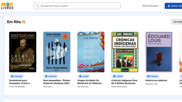 Nova plataforma do MEC oferece livros gratuitos online, com clássicos da literatura mundial e brasileira, ampliando o acesso à leitura no país