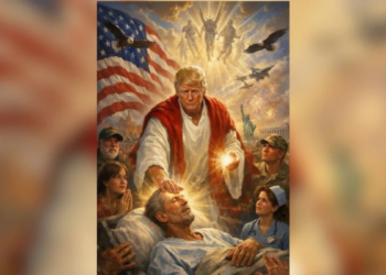 Trump publica imagem com referência religiosa após críticas ao papa Leão XIV.