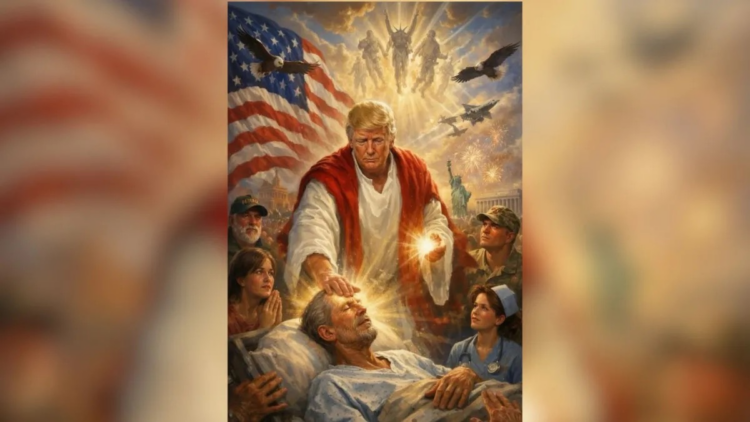 Trump publica imagem com referência religiosa após críticas ao papa Leão XIV.