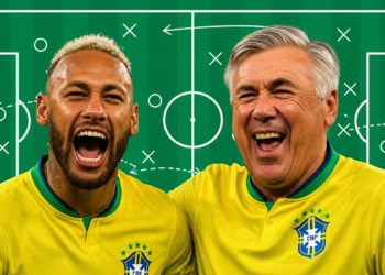 Bastidores da Seleção Brasileira revelam conversa entre Neymar e Carlo Ancelotti sobre Copa do Mundo.