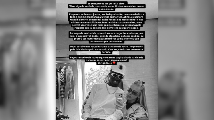 Relacionamento entre Virginia e Vini Jr. chega ao fim
