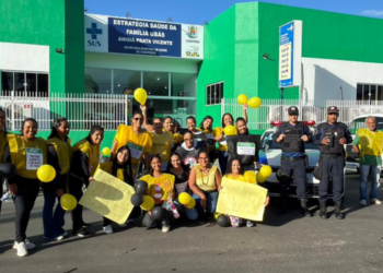 Mobilização do Maio Amarelo reúne população em caminhada por mais segurança no trânsito em Carapebus