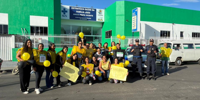 Mobilização do Maio Amarelo reúne população em caminhada por mais segurança no trânsito em Carapebus