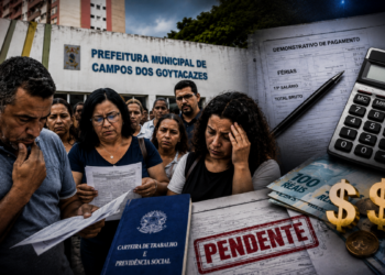 Trabalhadores desligados da Prefeitura de Campos aguardam pagamento de direitos trabalhistas.