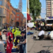 Carro invadiu calçada em Modena e deixou vários feridos durante ataque investigado pela polícia.