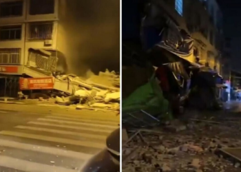 Sismo de magnitude 5,2 registrado no sul da China deixou mortos, feridos e desaparecidos, segundo autoridades locais.
