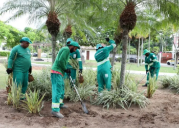 Quissamã realiza ações de paisagismo na Praça Brigadeiro José Caetano e outros pontos da cidade, com plantio e revitalização de áreas verdes.
