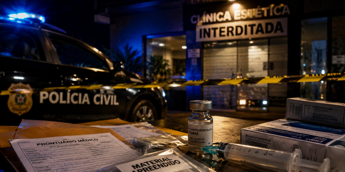 Uso de PMMA entra na mira da polícia em clínica da Baixada