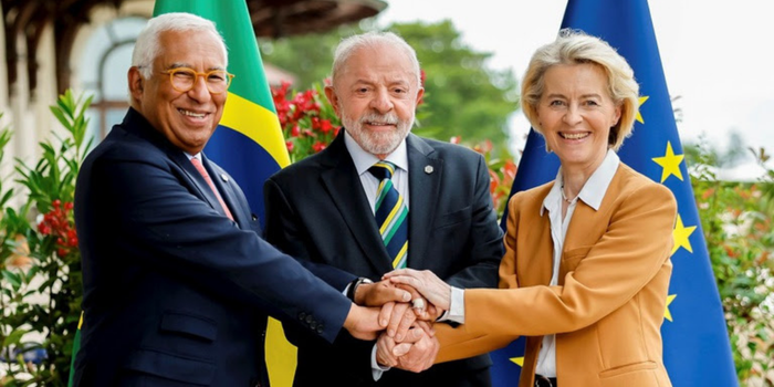 Lula se reúne com Ursula von der Leyen e António Costa na França e discute restrições da União Europeia a produtos brasileiros.