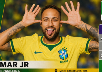 Neymar foi incluído no álbum da Copa do Mundo de 2026 em pacote complementar lançado pela Panini. Update Set reúne 120 novas figurinhas.