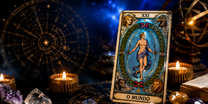 Entenda a mensagem do arcano O Mundo, carta que simboliza realização, encerramento de ciclos e abertura para novas conquistas.
