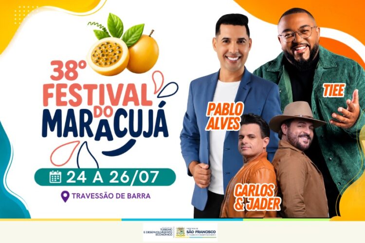 Festival do Maracujá acontece de 24 a 26 de julho em Travessão de Barra, com shows gratuitos, cavalgada, motocross, gastronomia e atrações culturais.