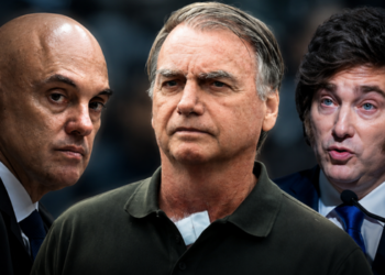Defesa de Jair Bolsonaro solicita ao STF autorização para que Javier Milei visite o ex-presidente em Brasília durante o cumprimento da prisão domiciliar.