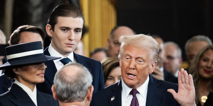 Barron Trump durante as cerimônias da posse presidencial de Donald Trump, em Washington, em janeiro de 2025.
