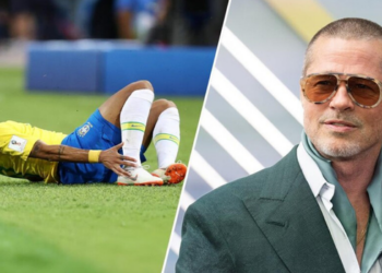 Brad Pitt brinca com Neymar durante entrevista à Esquire e ironiza a atuação do jogador em lances de faltas no futebol.