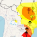 Inmet mantém seis alertas meteorológicos para 17 estados e o Distrito Federal, com previsão de tempestades, ventos fortes, granizo e baixa umidade até sexta-feira.