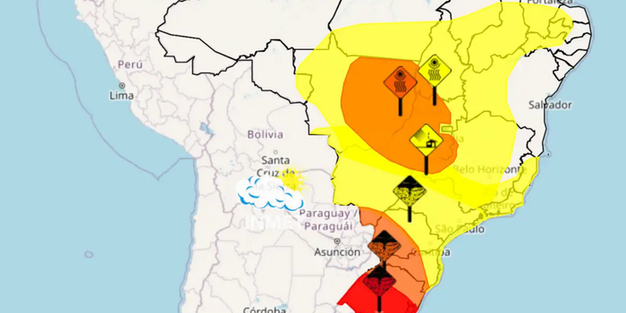 Inmet mantém seis alertas meteorológicos para 17 estados e o Distrito Federal, com previsão de tempestades, ventos fortes, granizo e baixa umidade até sexta-feira.