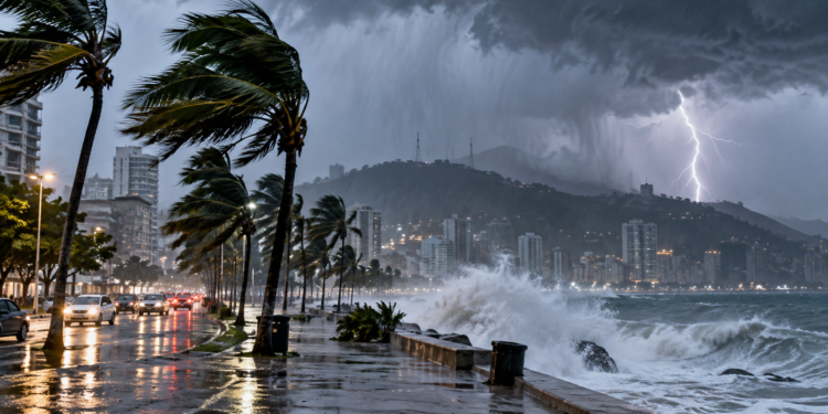 México enfrenta fortes tempestades, raios e ventos. Furacão Polo provoca chuvas intensas e aumenta risco de inundações em vários estados.