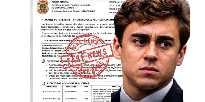 Documento falso atribuído à PF e compartilhado por Nikolas Ferreira provoca pedidos de investigação sobre produção e divulgação do material.