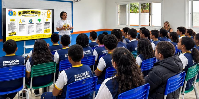 Projeto “Presença que Protege” leva atividades sobre saúde mental, acolhimento e valorização da vida a alunos da rede municipal.