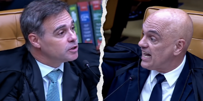 Alexandre de Moraes e André Mendonça protagonizaram um confronto durante sessão do STF que analisa informações ligadas a Daniel Vorcaro.