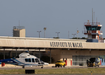 O Aeroporto de Macaé, utilizado para o transporte de profissionais que atuam na indústria offshore, foi o ponto de concentração dos trabalhadores no início da greve.