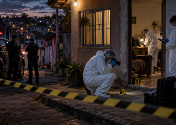 Laudo do IML aponta 17 lesões no corpo de Larissa Morata, encontrada morta em Embu das Artes. Marido, um policial militar, está preso temporariamente.