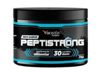 Suplemento Peptistrong, da Biostevi Pharma, teve fabricação, venda e uso suspensos pela Anvisa, que determinou o recolhimento de todos os lotes.