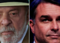 Flávio Bolsonaro e Lula aparecem empatados nos votos válidos em pesquisa Datafolha divulgada nesta quinta-feira (22).