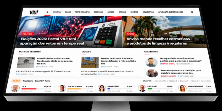 Portal VIU!: apuração das Eleições 2026 em tempo real | Arte: Agência Fonte Exclusiva.